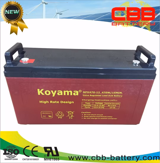 Аккумуляторная батарея глубокого цикла общей безопасности AGM 12V135ah Hochleistungsbatterie Nph470-12